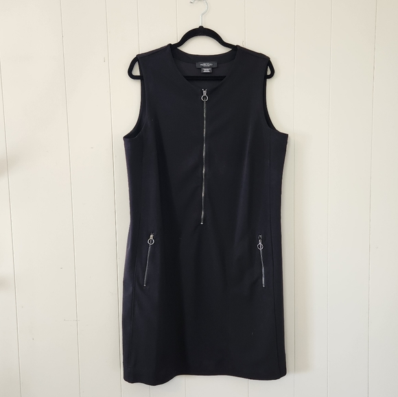 Addition Elle Dresses & Skirts - Addition Elle Michel Studio Black Sleeveless Sheath Dress Knee Length Mini 1X